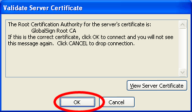 winxp_11 Validate Server Certificate