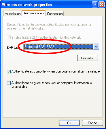 winxp_5 Protected EAP (PEAP)